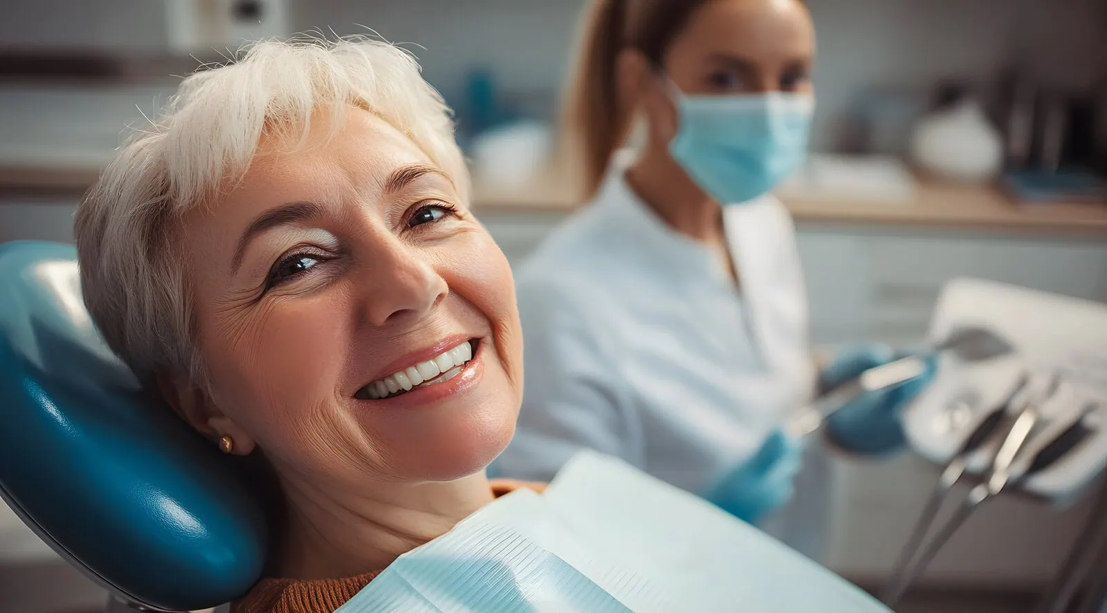 A patient receiving a thorough dental cleaning